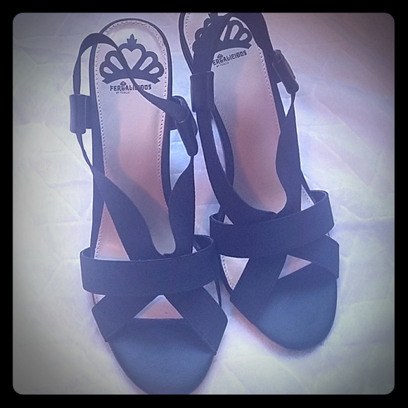 Fergalicious Shoes - NWB Fergalicious Black Strappy Heels